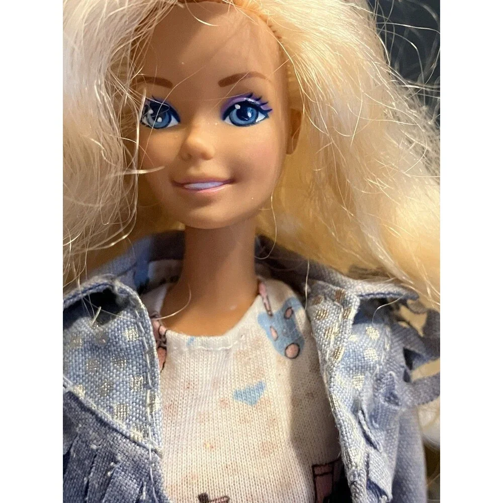 Barbie Doll Feeling Fun Jeans Look Shirt, Jacket, Skirt, Boot Toppers Denim Lace